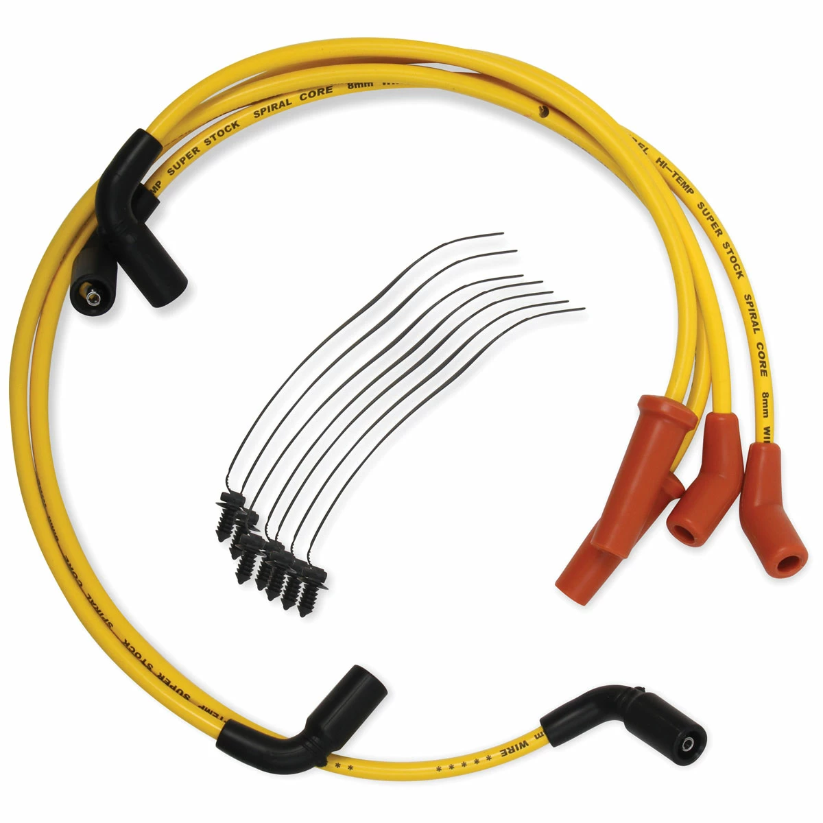 ACCEL Yellow S/S 8mm Spiral Core Wire Set 3 ACCEL Yellow S/S 8mm Spiral Core Wire Set